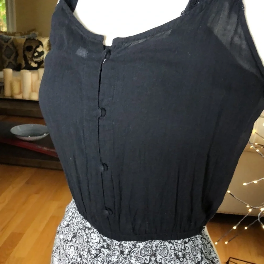OndadeMar Coverup Jumpsuit Black White Medium